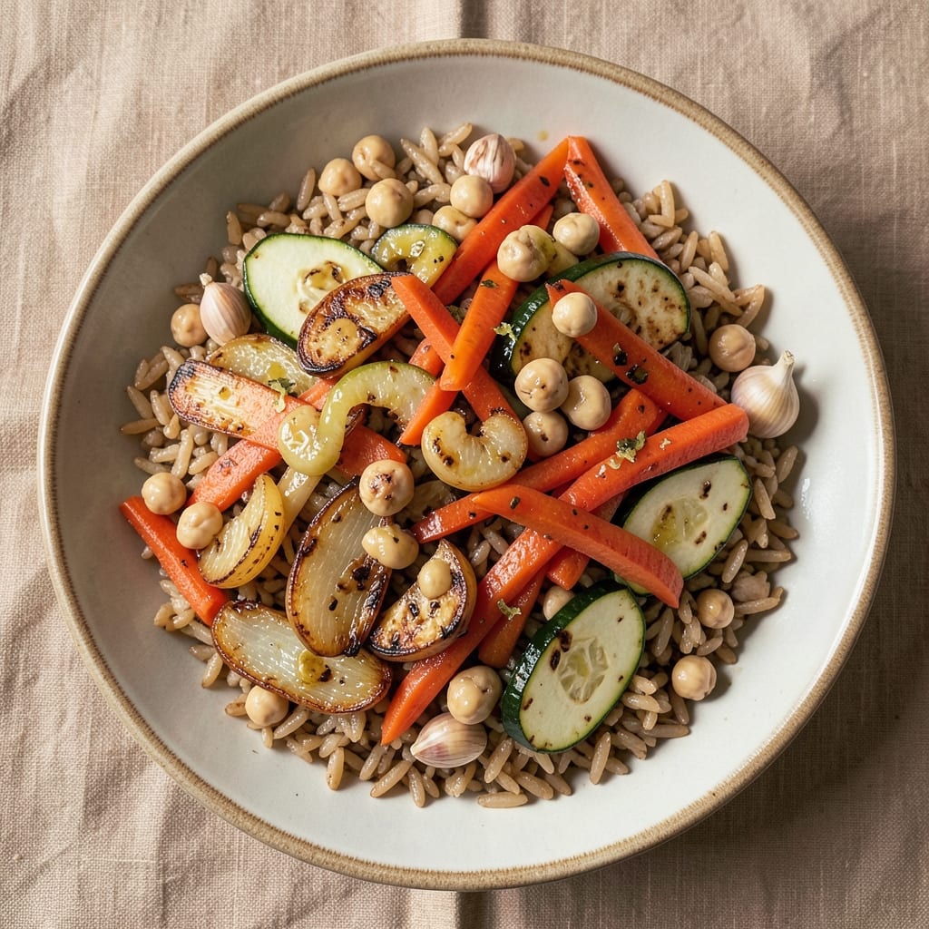 Amy's Brown Rice and Vegetable Bowl Recipe: Saffron-Infused Warmth With Toasted Barberry Crunch