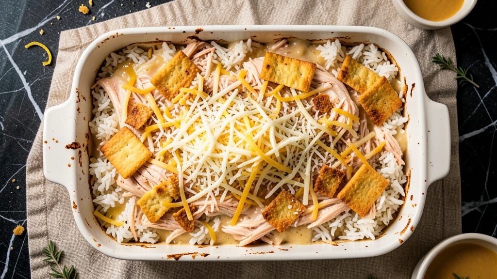 Chicken and Rice Casserole Recipe with Ritz Crackers: Crunchy Top, Creamy Layers, One-Pan Magic