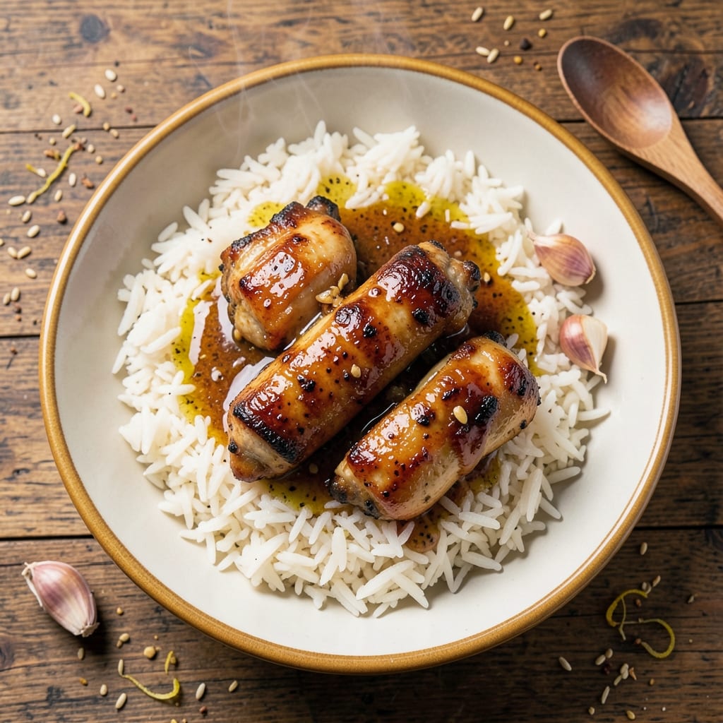 Adobo Rice Filipino Recipe: Soy-Sauce Glazed Rice with Savory Meat Crunch