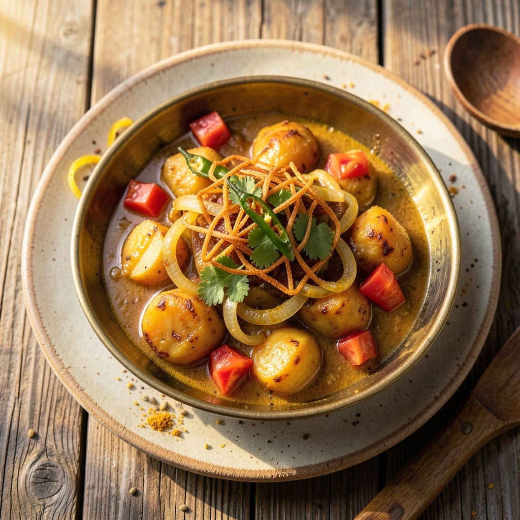 Aloo Curry Recipe for Rice: Spiced Potato and Tomato Harmony