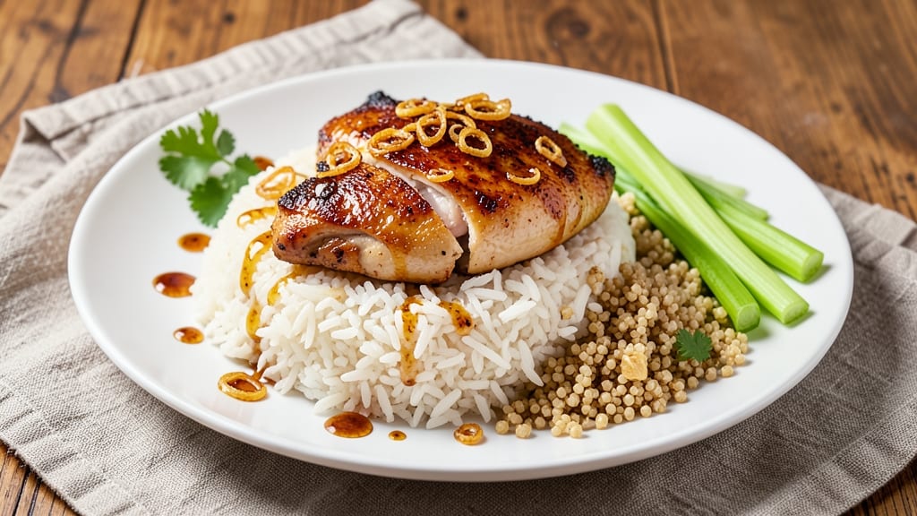 Chicken Rice Quinoa Recipe: One-Pan Protein-Packed Meal with Golden Crisp Celery
