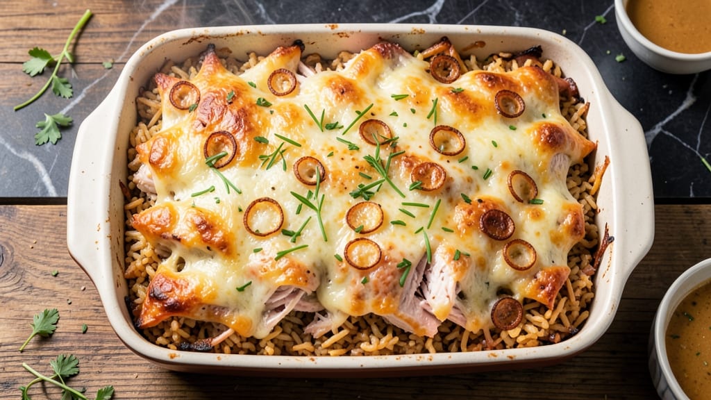 Cheesy Chicken and Wild Rice Casserole Recipe: Golden Crust, Melty Cheese Magic