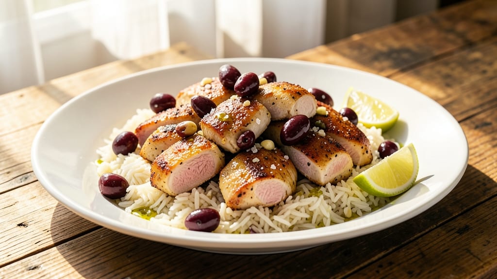 Chicken, Rice, and Olives Recipe: Mediterranean-Inspired One-Pan Feast